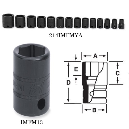 Snapon-3/8" Drive Tools-Shallow Impact Socket Set, MM (3/8")